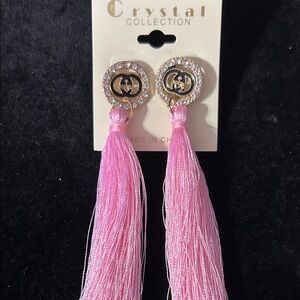 Pink Tassel Earrings